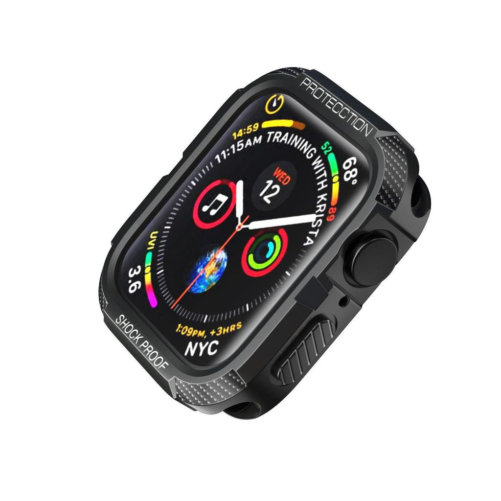 Совместимый силиконовый защитный чехол для Apple Watch Series 1-6, 7 и SE — защита от падений, однотонный дизайн.