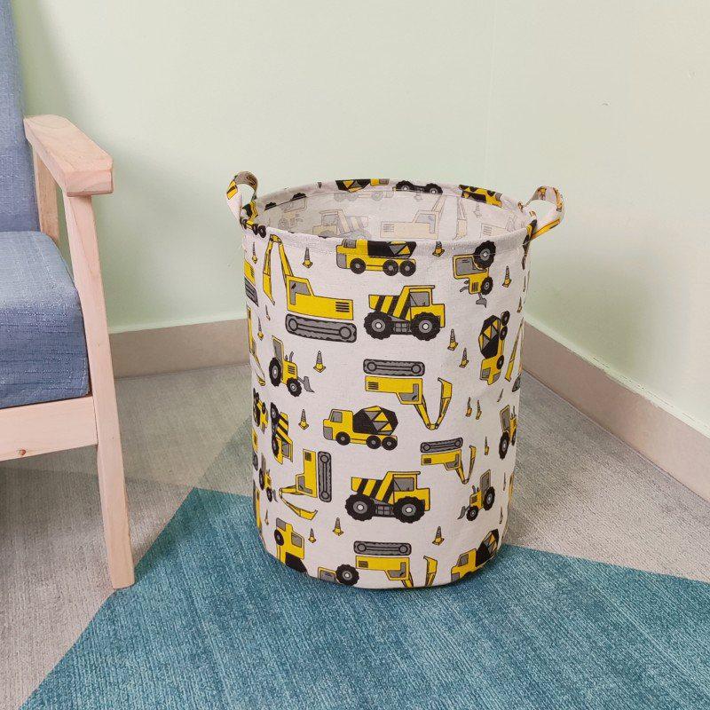 Extra Large Cotton Linen Folding Laundry Basket and Toy Hamper