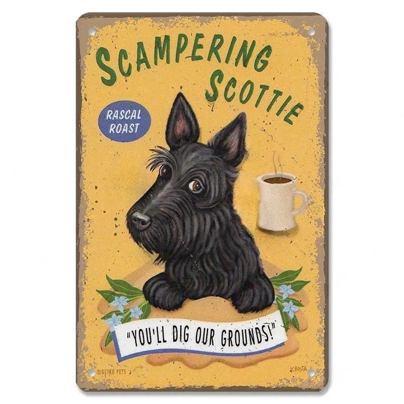 Винтажный милый постер с изображением домашних собак, металлические жестяные знаки, такса, бульдог, металлическая табличка для сада, кофейни, кухни, домашнего декора на стену