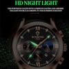 Мужские водонепроницаемые светящиеся календари с подарочной коробкой, модные кожаные спортивные кварцевые часы