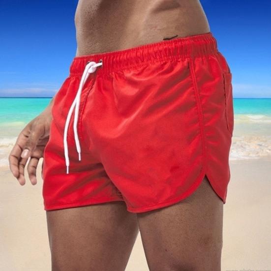 Men Shorts Lightweight Breathable Athletic Elastic Waist Casual Ultra-Short Solid Color Shorts Beach Summer Wear