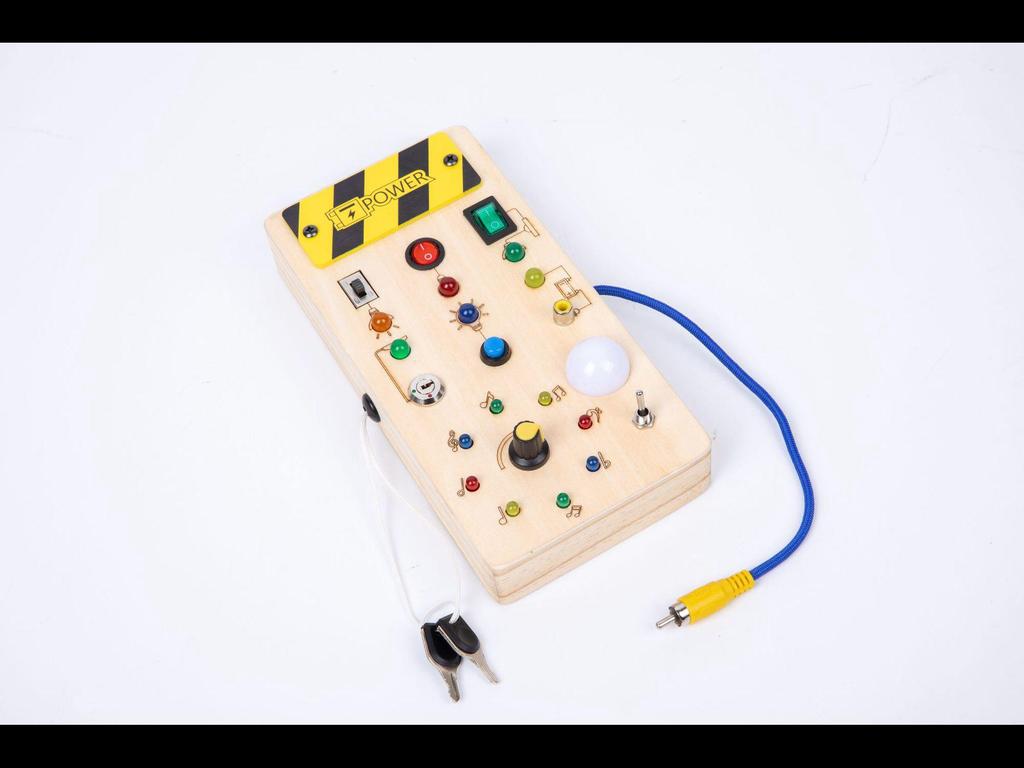 Деревянный светодиодный выключатель света, бизиборд: Развивающая игрушка для детей