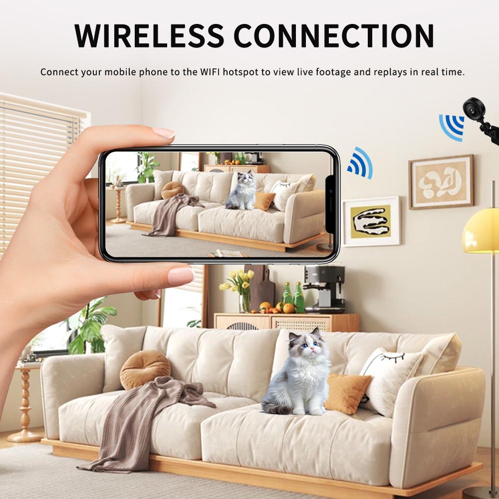 1080P HD WiFi Security Camera, Indoor Home Surveillance Camera with Motion Detection and Night Vision