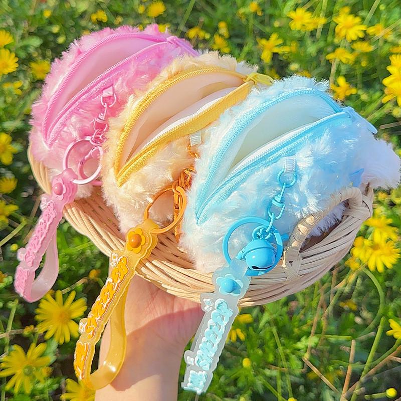 Плюшевая Овечка Яркий Кошелек для Монет Брелок Очаровательный Аксессуар для Наушников и Ключей