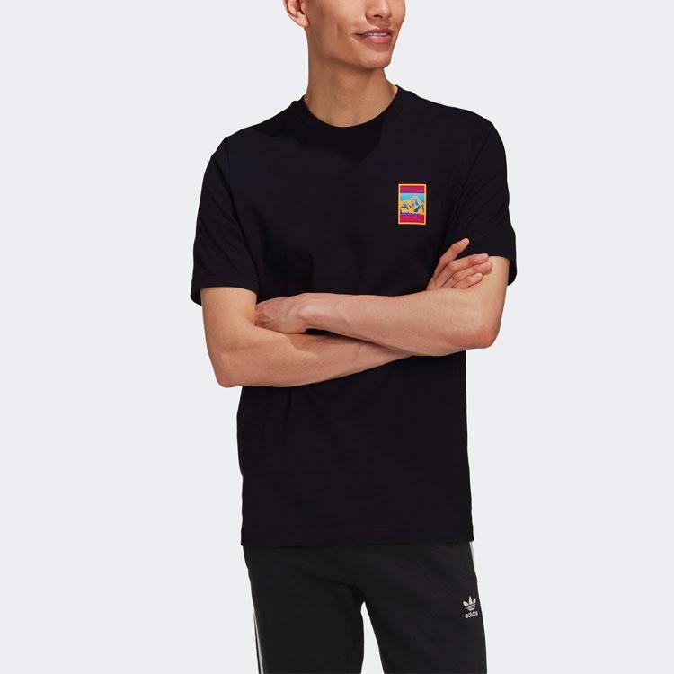 adidas originals Pattern Printing Casual Sports Short Sleeve Black Men's GP1118