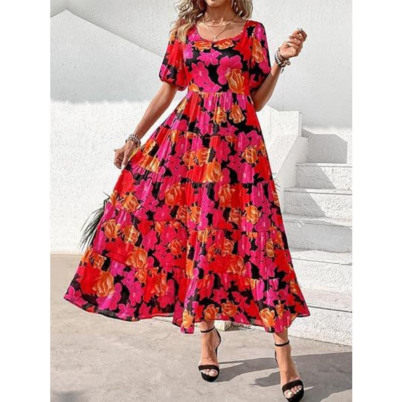 Женская одежда Платье с короткими рукавами, короткими рукавами, с зауженной спиной и принтом в виде сеточки