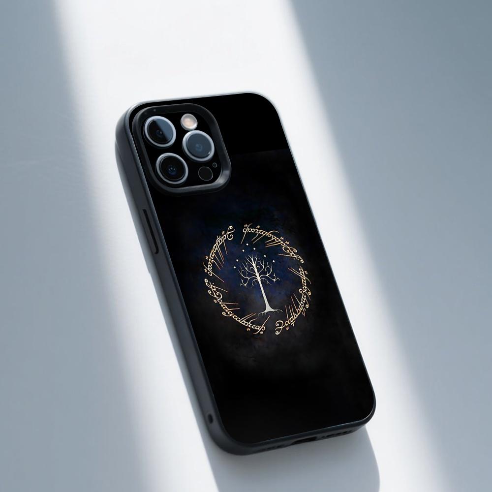 Tree of Gondor Flag Phone Case For iPhone 16,15,14,13,12,11,Pro,Max,Plus,X,XS,XR,SE,8,7,Mini,Soft Silicone Black Case