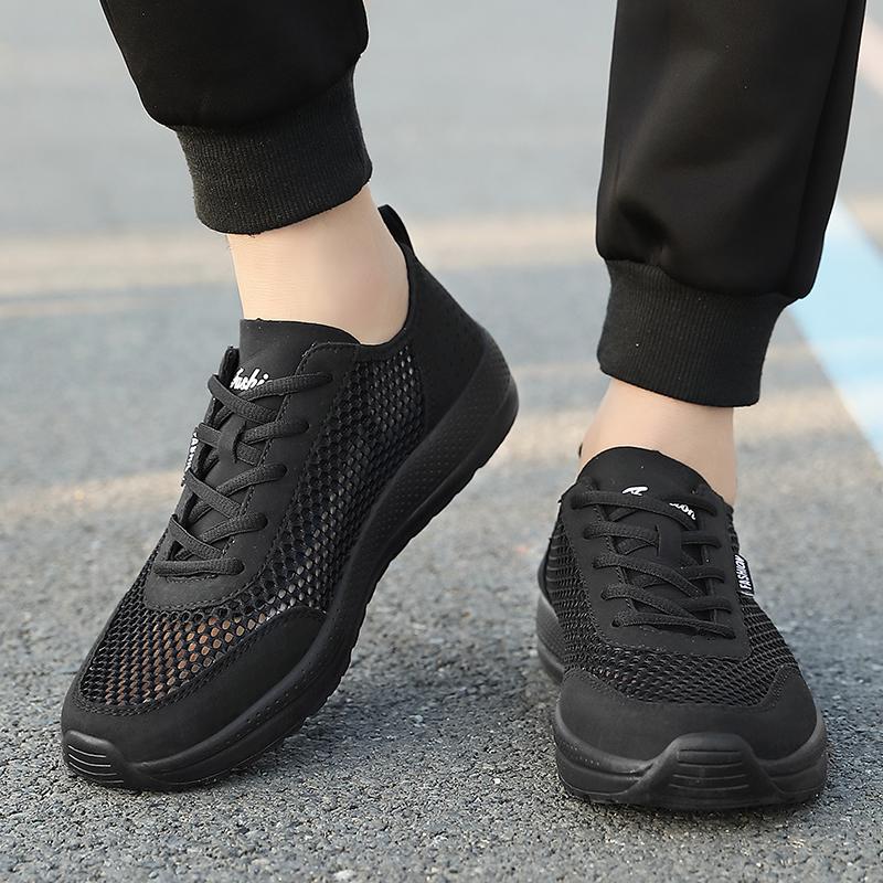 Мужская повседневная обувь, легкая обувь для бега, дышащая прогулочная обувь, нескользящие кроссовки, повседневная обувь с сеткой для тренировок