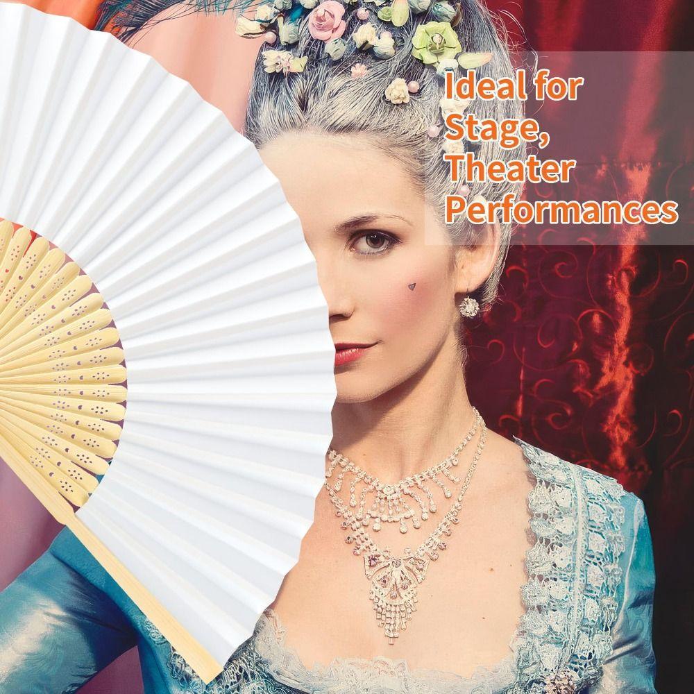 4 шт. 7/10/12 дюймов DIY Раскрашивание Веер Белый Пустой Складной Веер Подарки Веер для Тай-чи Свадебная Вечеринка