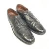 Vintage 1970s Florsheim Imperial Kenmoor Long Wingtip Dress Shoes Black 11A 27.0-28.5(USED)