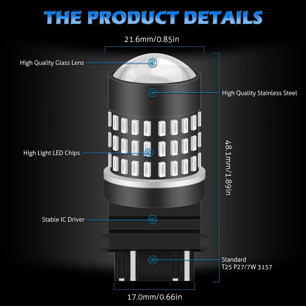 KATUR 2 шт. 900 люмен 3047 3057 3057A 3155 3157 база супер яркая 3014 78SMD линза светодиодная лампа стоп-сигнал поворотник задний фонарь стоп-сигнал красный 12 В-24 В