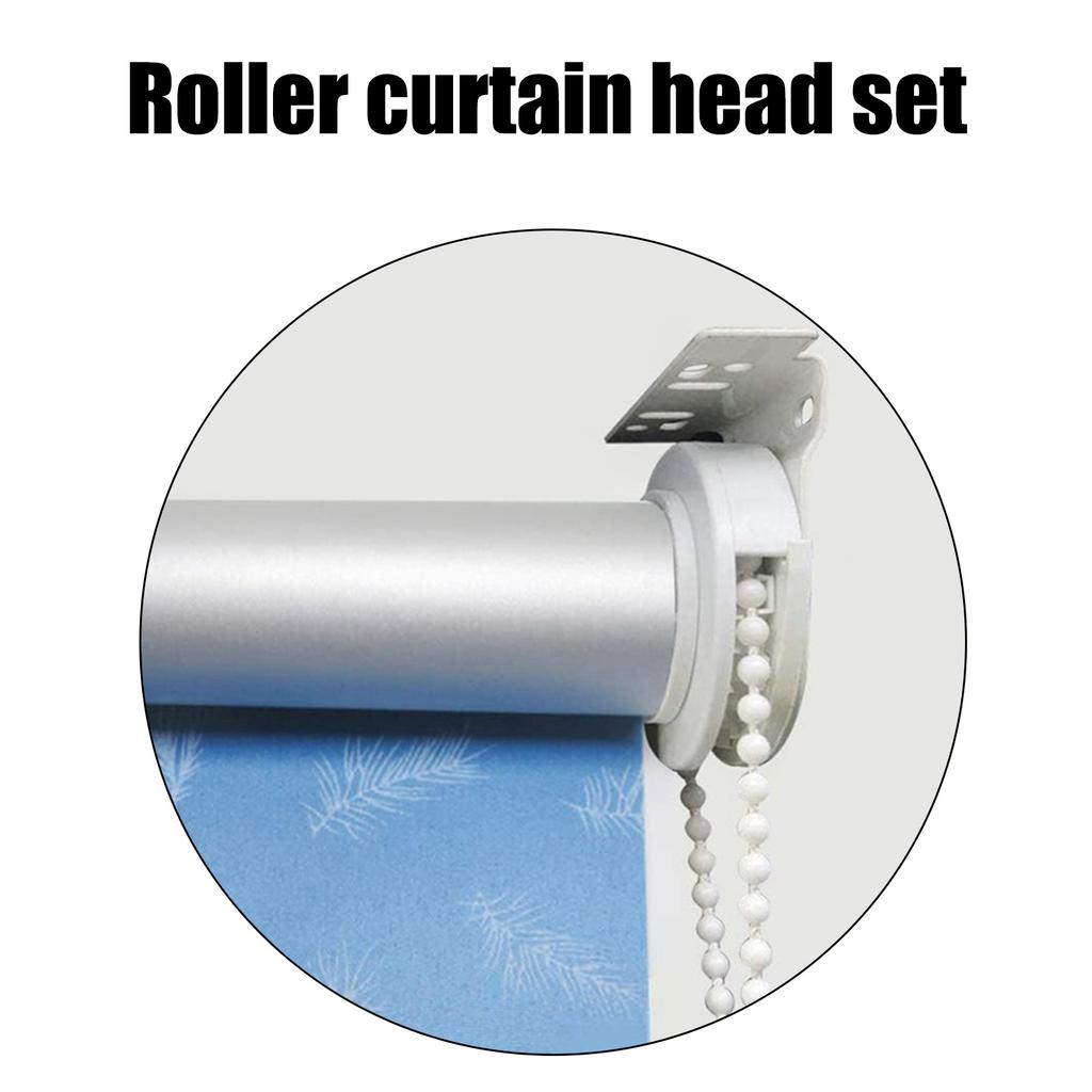 32mm Roller Blind Fittings Kits with Beaded Chain and Screws White Curtain Shade Repair Accessories for Home and Office