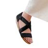 Womens/Ladies Hummingbird Suede Crossover Strap Extra Wide Low Wedge Sandals