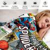 Retro Comic Spider-Man Flannel Blanket Soft Warm Fluffy Lightweight Throw Sofa Couch Bed Cover Nap Shawl Teens Man Cave Decor