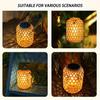 Solar Powered Rattan Lantern Chandelier Plastic Material Solar Wireless Rechargeable Nickel Battery Courtyard Garden Decoration
