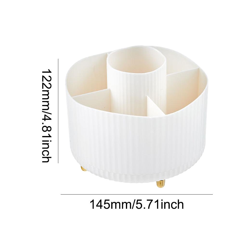 Вращающийся на 360 градусов органайзер для макияжа, большая емкость, настольный ящик для хранения косметики, портативный держатель для губной помады, кисти для макияжа, ручка для ванной комнаты