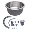 Kitchen Sink 304 Stainless Steel Round Single Bowl Bar Sink for Vegetable Fruit Washing Dishwashing