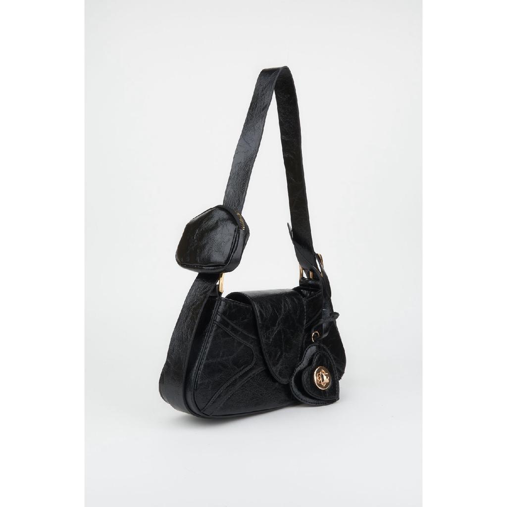 Женский бордовый кошелек-багет из искусственной кожи с застежкой на руку и сумка через плечо