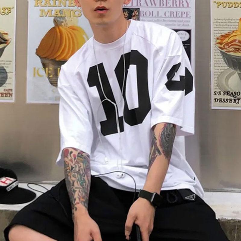 INCERUN Oversized Men O Neck Print Half Sleeve Summer T-Shirts Tops