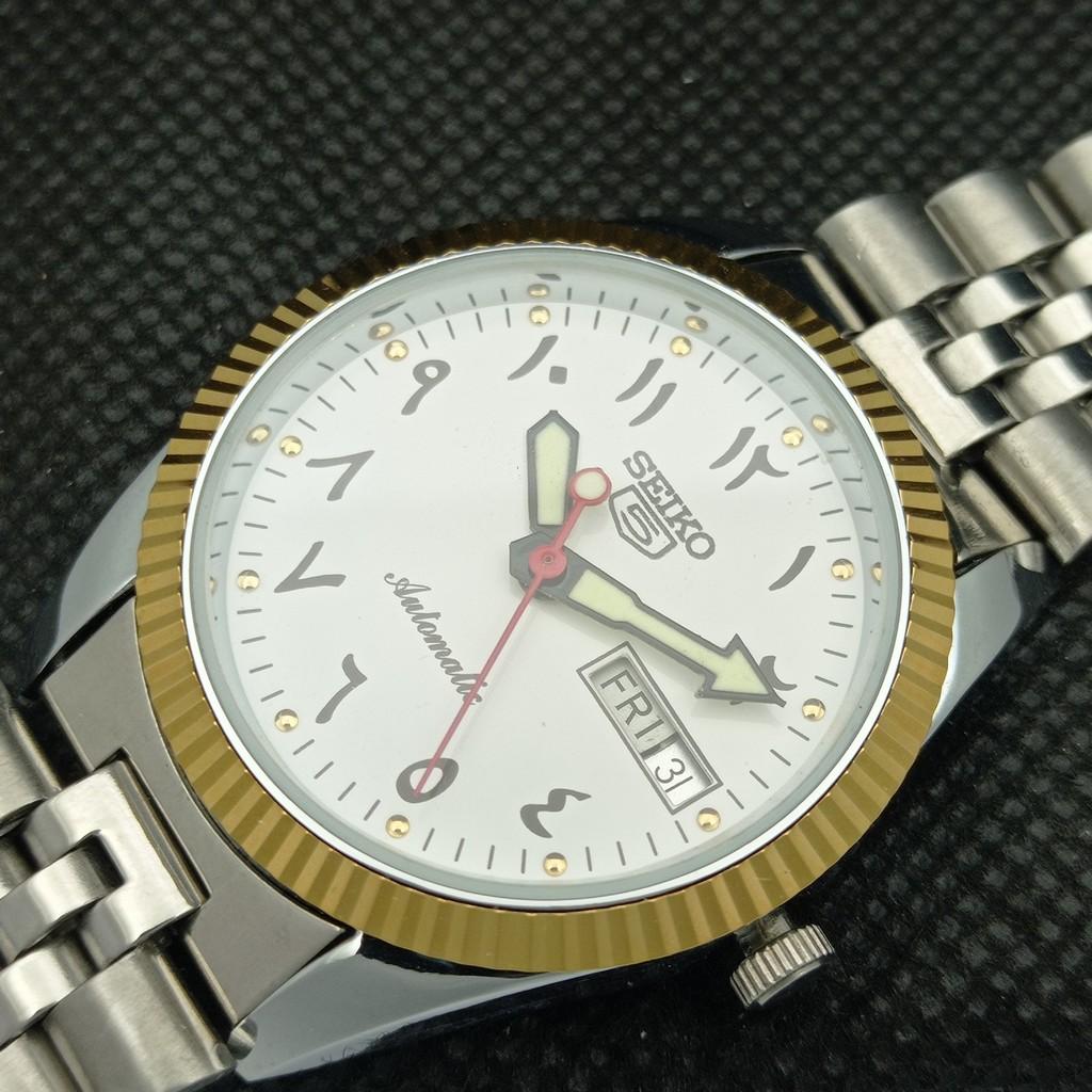 ВОССТАНОВЛЕННЫЕ ВИНТАЖНЫЕ МУЖСКИЕ ЧАСЫ SEIKO 5 AUTOMATIC JAPAN С ЗОЛОТЫМ МЕХАНИЗМОМ a305194-9