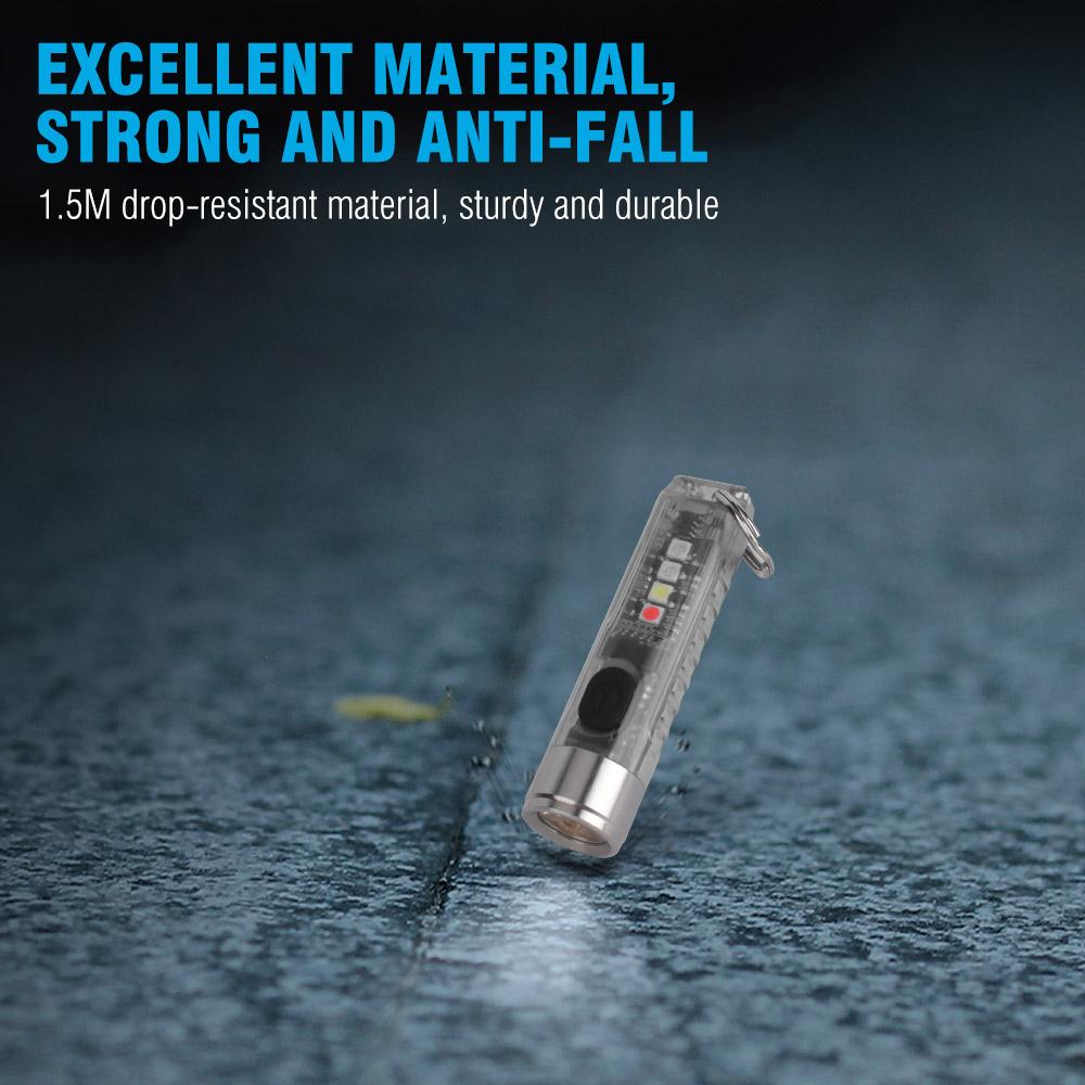 Mini LED Flashlight with 10 Lighting Modes, Tactical Keychain Flashlight for Self-defense, Powerful, Portable, Outdoor Lighting