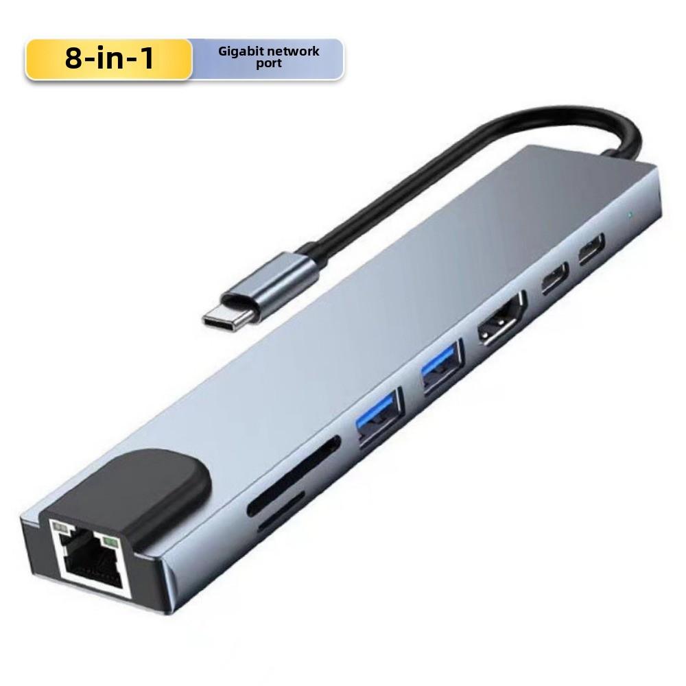 8-в-1 USB C-концентратор с портом Ethernet, многопортовый адаптер типа C, док-станция для ноутбука