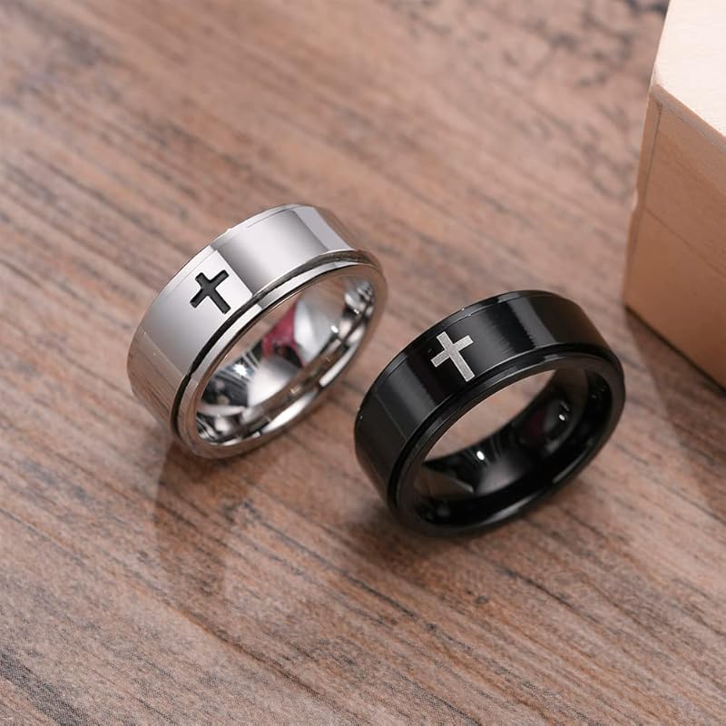 Ювелирные изделия Популярность бренд 8мм мужские кольца золото кольцо из нержавеющей стали обручальное кольцо доказательство любви ключ к счастью кольцо с крестом кольцо с крестом мода