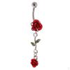 Нержавеющая сталь 316L Belly Rose Flower Navel Bar 14G Красный