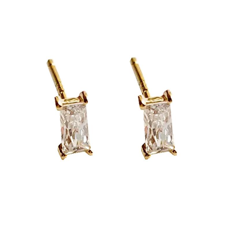 Летние квадратные серьги-гвоздики женские простые маленькие прямоугольные серьги серьги