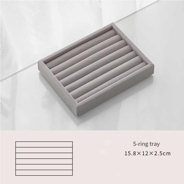 Модный портативный бархатный ювелирный дисплей для колец и ювелирных изделий, органайзер, поднос, держатель, кейс для хранения ювелирных изделий, витрина