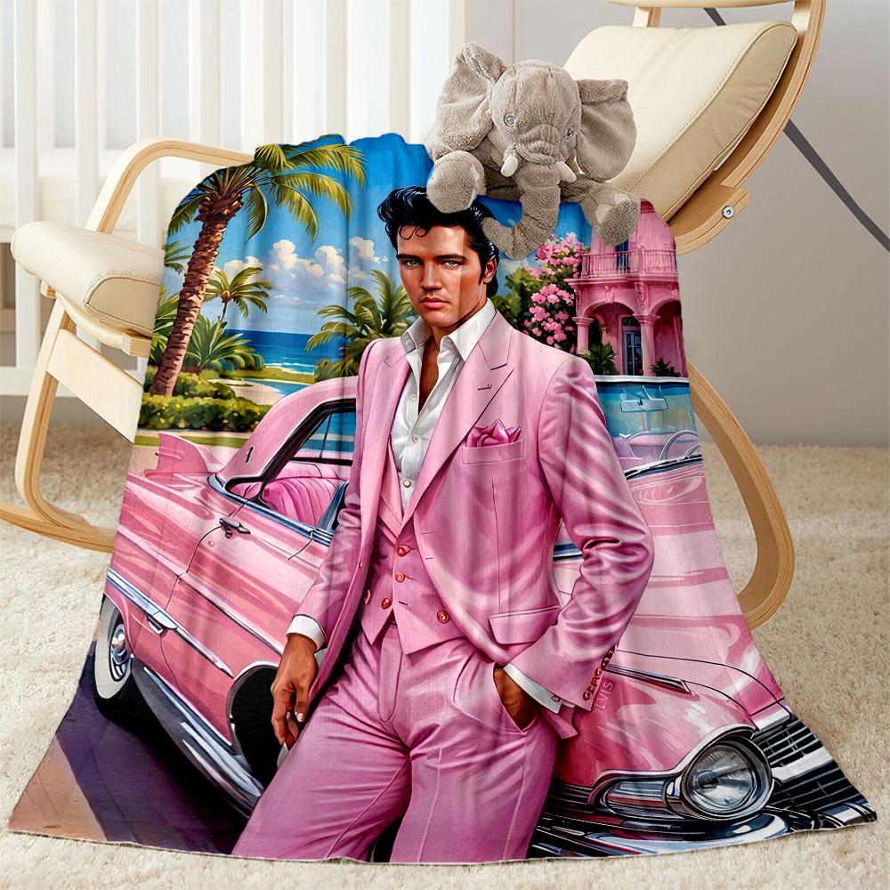 Elvis Presley Performance Blanket Comfortable Suitable for Livingroom Chair Couch for All Occasions Playful Design Birthday Christmas Gift Blanket