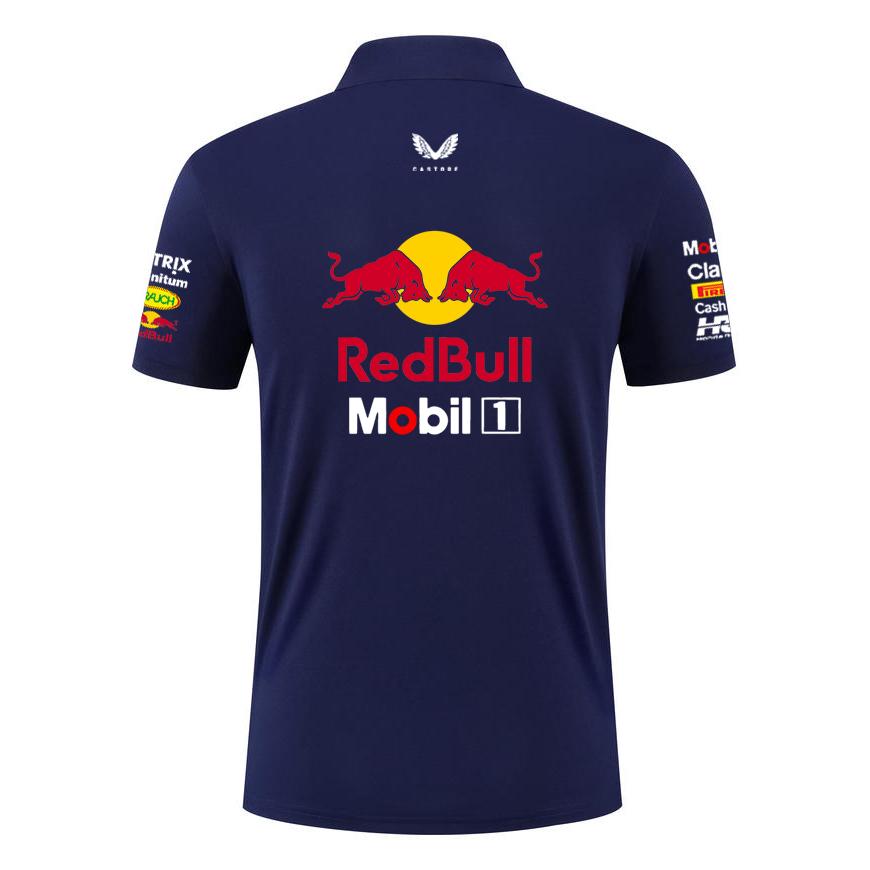 Red Bull Одежда гоночной команды Ферстаппена Одежда Формулы-1 2026 Лето Мужская хлопковая футболка-поло