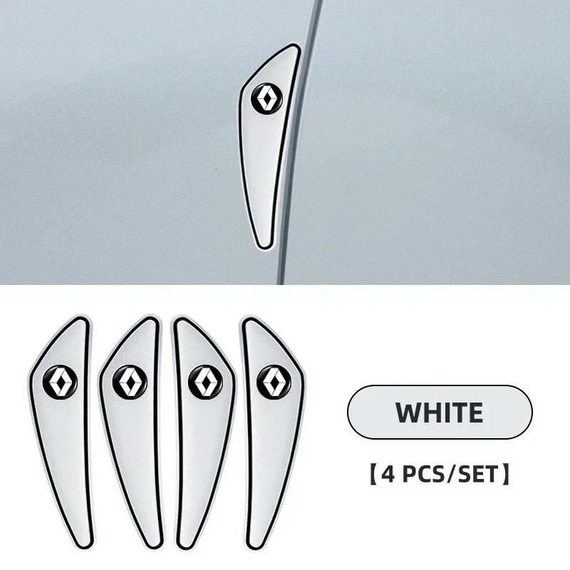 4pcs Car Logo Bumper Anti-Collision Strip For Renault Megane 1 Scenic Logan Laguna Espace Symbol Clio 4 RS Dacia ZOE Koleos HH50