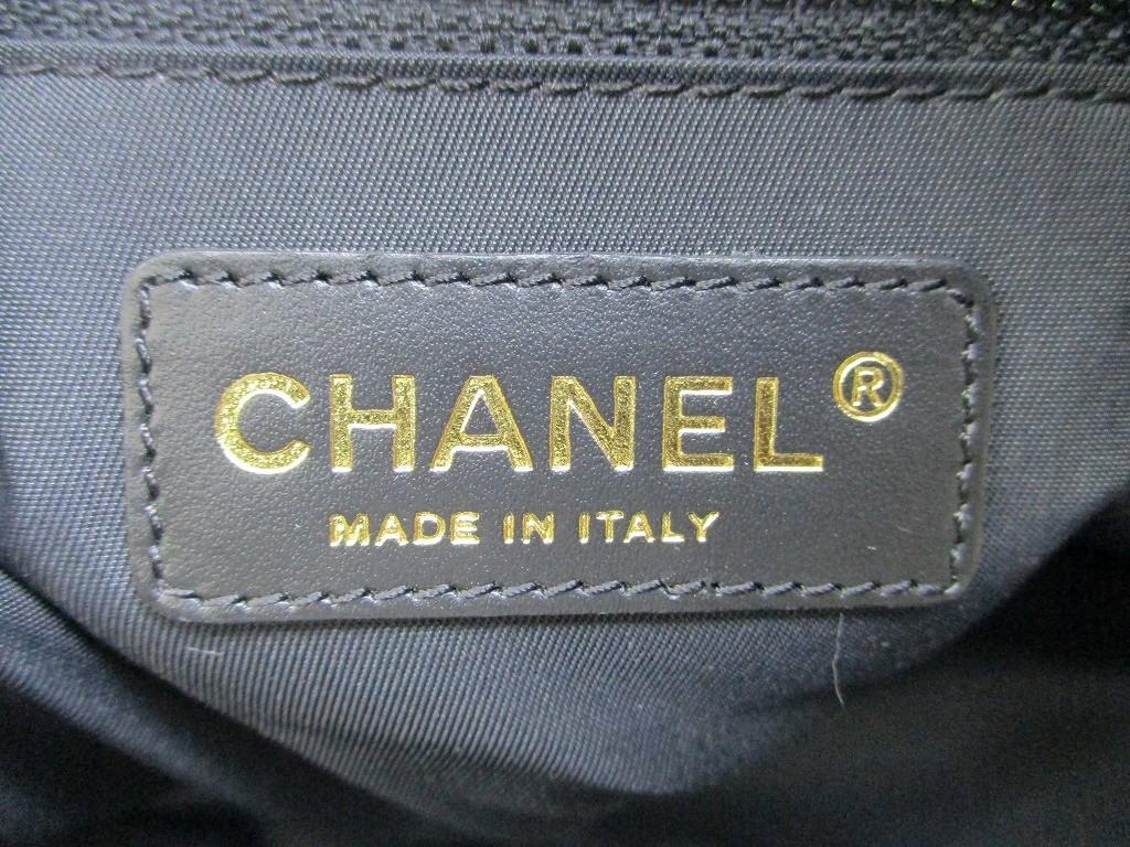 Оригинальная новая черная нейлоновая кожаная сумка-тоут CHANEL, ручная сумка, сумка-шоппер #a958 Восстановленная