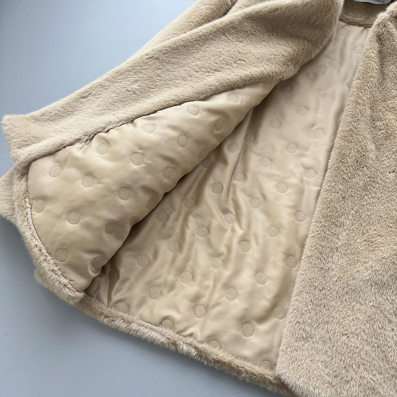 2025 Winter Brown Woolen Retro Coat Woman Harajuku Hooded Warm Casual Fur Jacket Female Solid Korea Fashion Vintage Chic Outfits