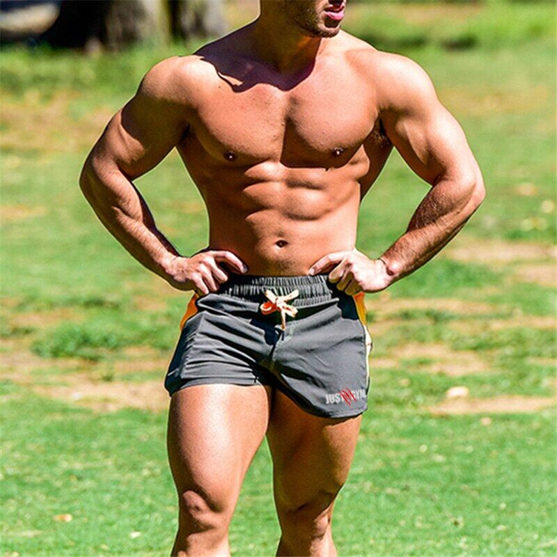 Muscleguys Пляжные шорты для плавания, спортивные шорты для фитнеса, шорты на шнуровке, летнее нижнее белье, повседневная мужская верхняя одежда