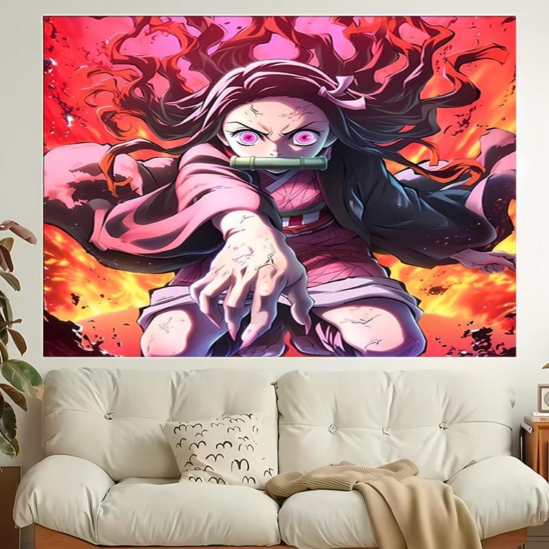 1pc Demon Slayer Nezuko Tapestry, Living Room, Bedroom, Office, Party Decor, Ideal Festive Gift