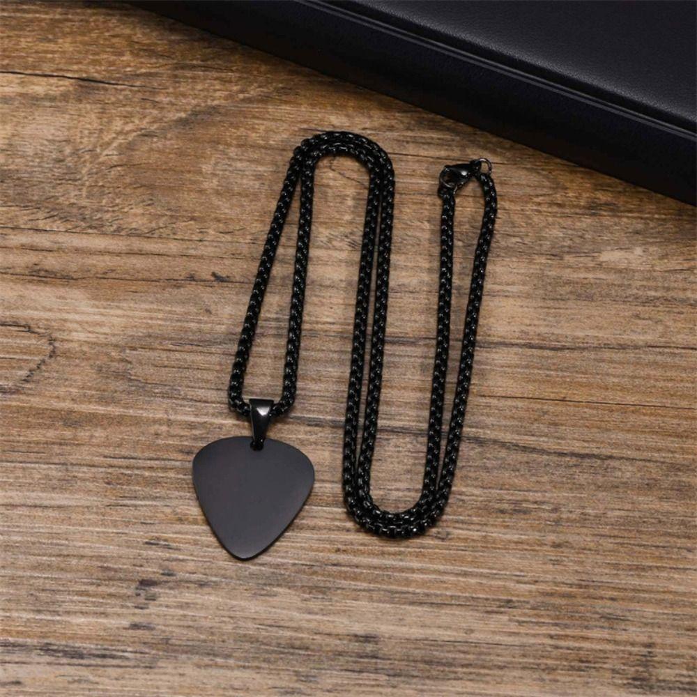 Guitar Pick Guitar Pick Necklace Titanium Steel Music-lovers Jewelry Gifts Guitar Picks Pendant