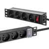Qoltec Aluminum PDU Power Strip for 19'' RACK | 1U | 16A | 6xFRENCH | 1.8m