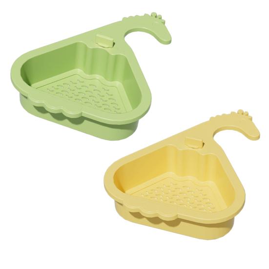 Sink Strainer Basket Triangular Design Easy To Install Automatic Dumping Sink Strainer Basket Faucet Sponge Storage Rack