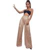 Women's New High Grade Solid Color Pendant Sequin Casual Wide Leg Pants