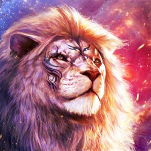 50x50cm 5d Diamond Painting Lion Diamond Embroidery Animal Pictures Of Rhinestones Mosaic Cross Stitch Craft Kit