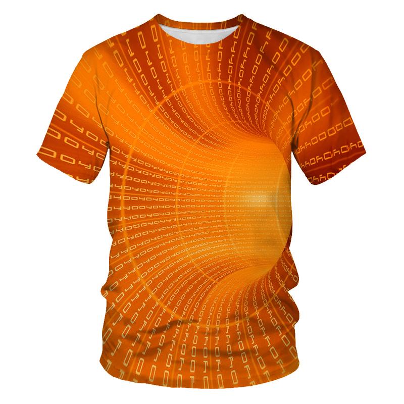 Fashion Men's T-shirts With Abstract Three-dimensional Graphic T Shirts Summer Casual Breathable T-shirts with Short Sleeves Top