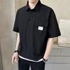 Стильная мужская летняя рубашка-поло — свободный крой, модный дизайн в гонконгском и корейском стиле, универсальный топ с коротким рукавом