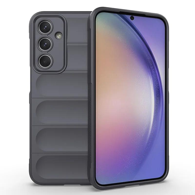 Гибкий силиконовый чехол с эффектом кожи для Samsung Galaxy A56 A36 A26 A16 5G Чехол Противоударный Fundas Coque