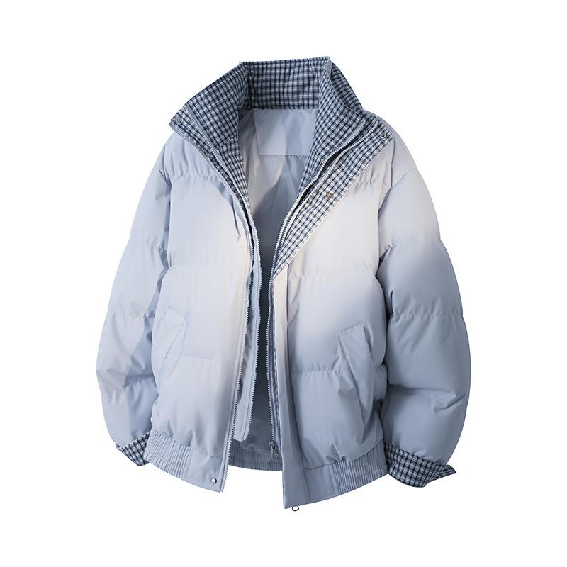 Men Faux Layered Thick Warm Winter Cotton Jacket Loose Trendy