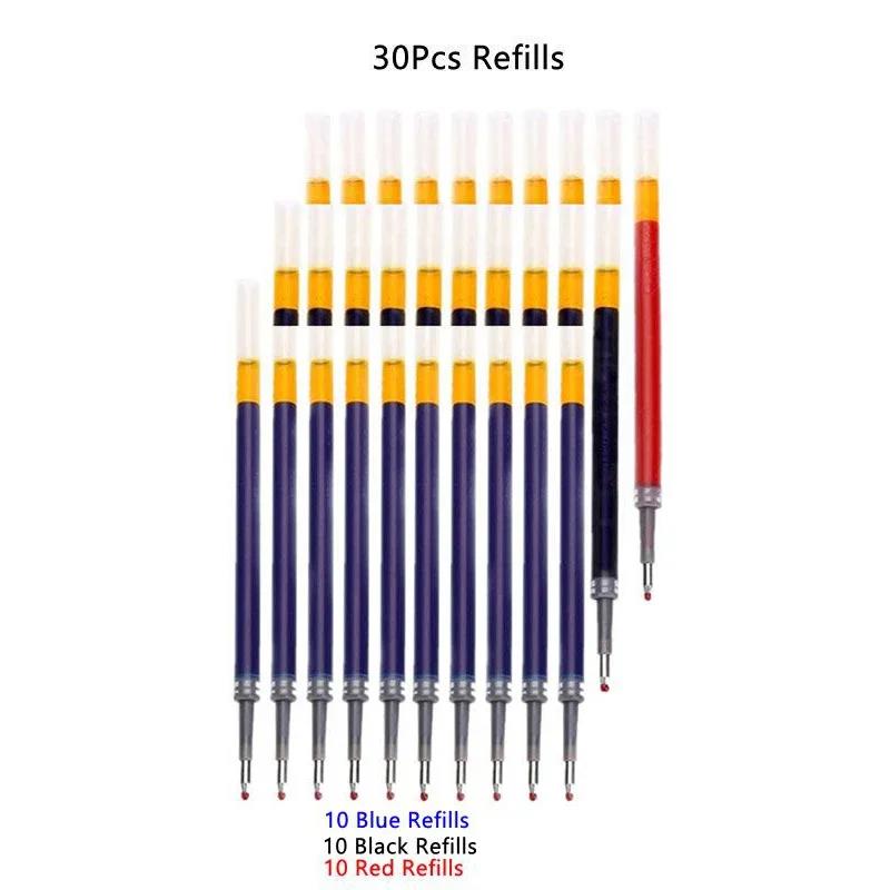 Retractable Gel Pens Refills Set Kawaii Stationery Writing Pen Black/Red/Blue Ink 0.5 Mm Ballpoint Pen Office School Supplies