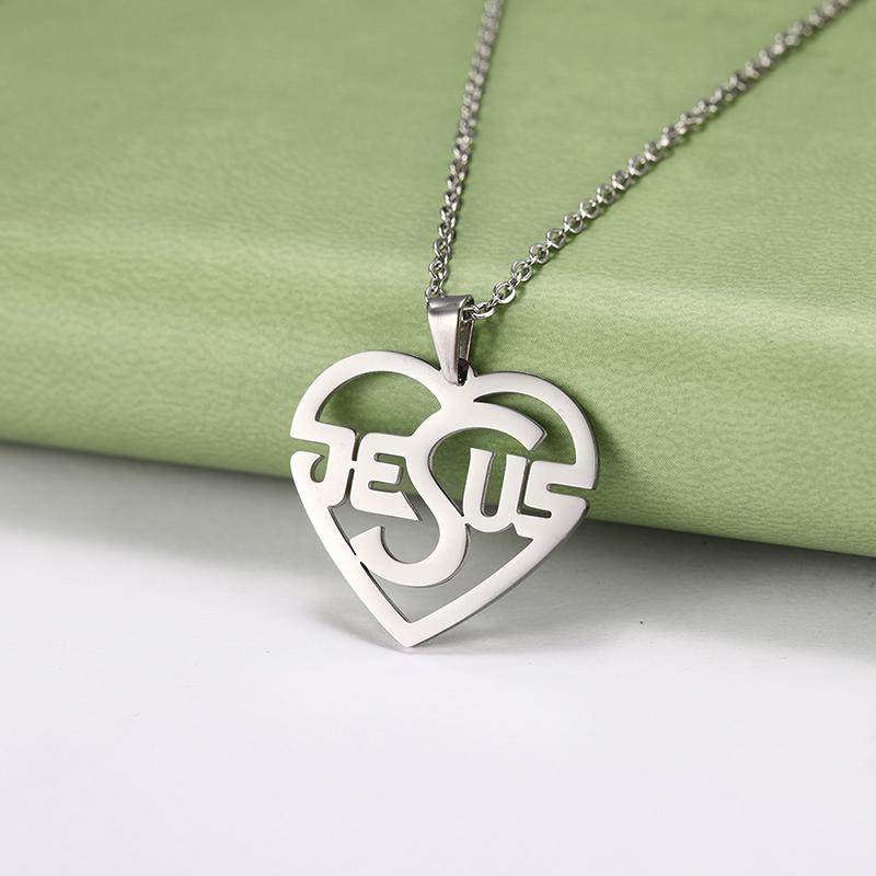 Cazador Christian Jesus Heart Necklace for Women Stainless Steel Pendant Necklace Jewelry Gift 2026 Birthday Aniversary Gift