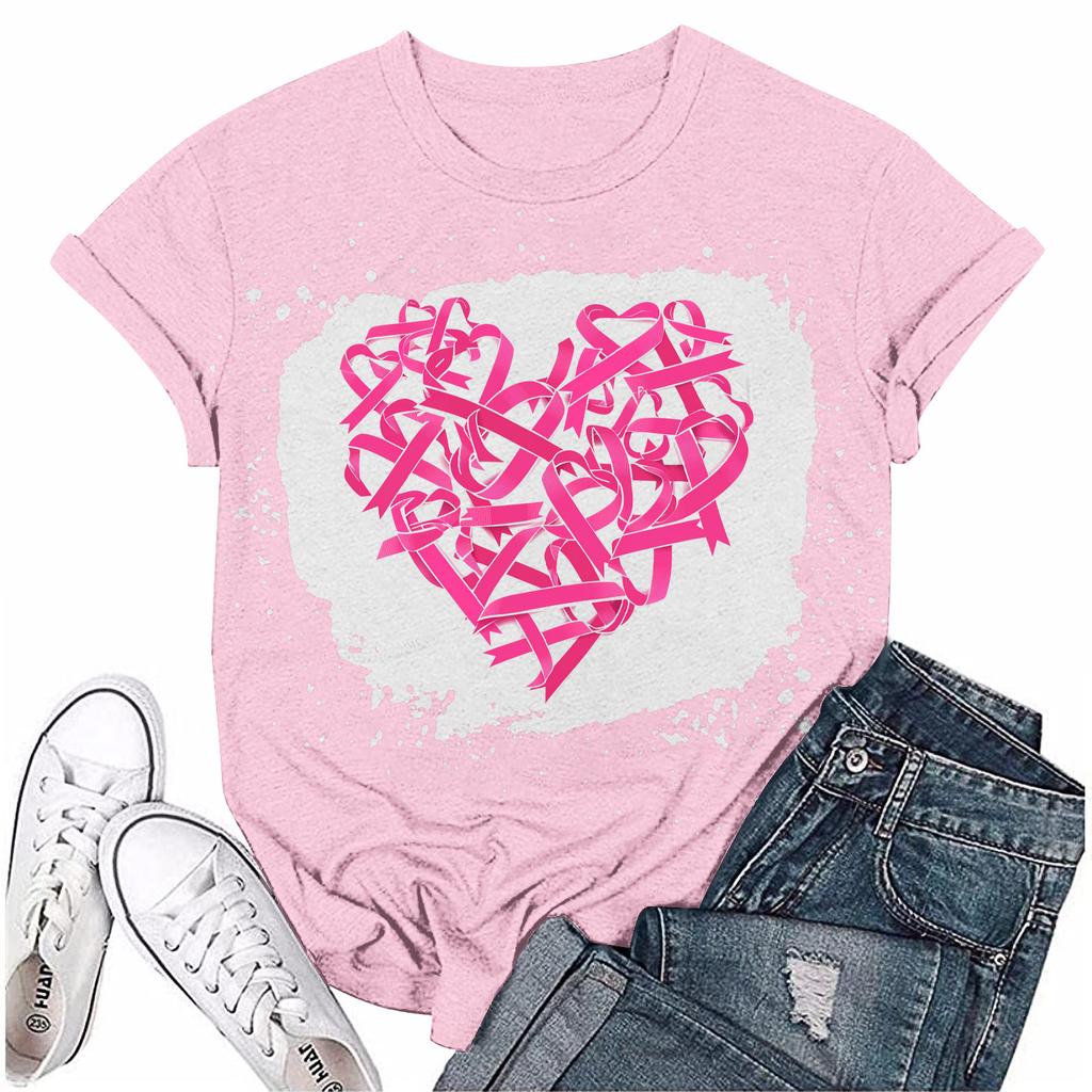 Женская повседневная футболка с коротким рукавом с принтом ленты на груди