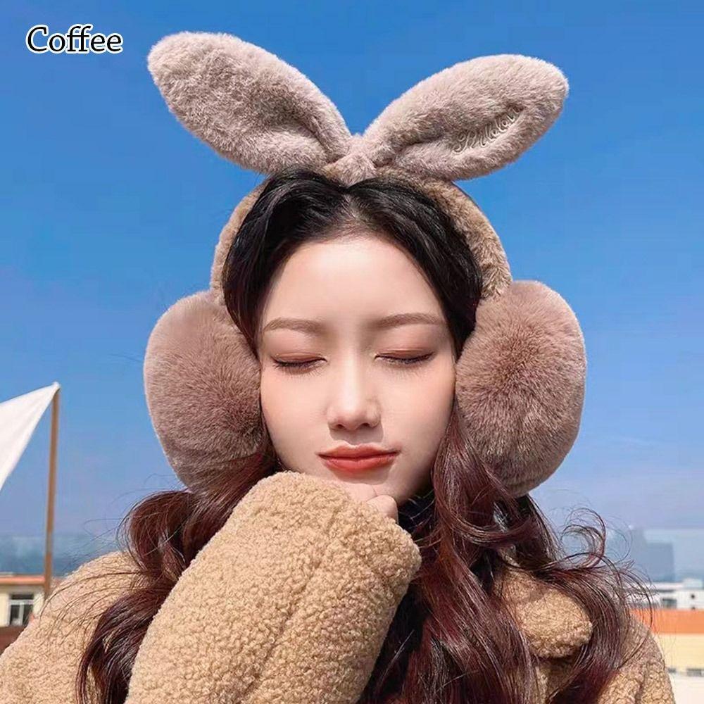 Fluffy Plush Earmuffs Foldable Ear Warmer Winter Earflaps  for Men Women